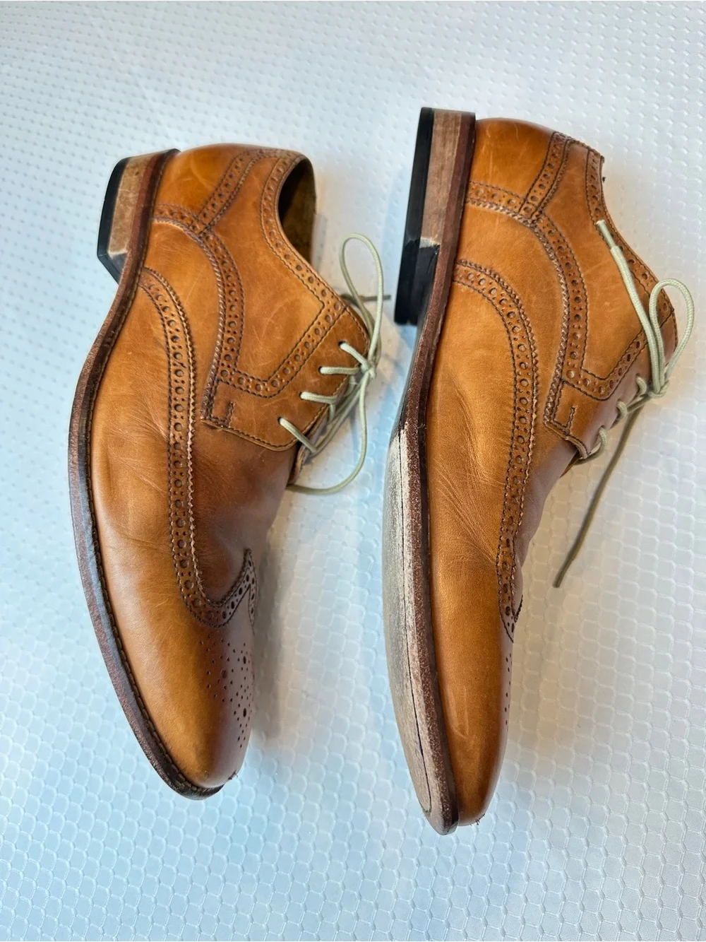 Cole Haan Giraldo Wingtip Shoes British Tan Leather Oxford Derby 14